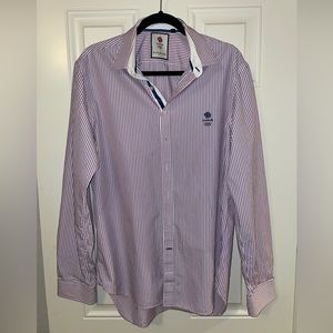 SOLD! TEAM GB made by PINK, Red White Blue Stripe Cotton Shirt. Size XL